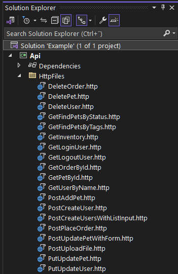 Solution explorer