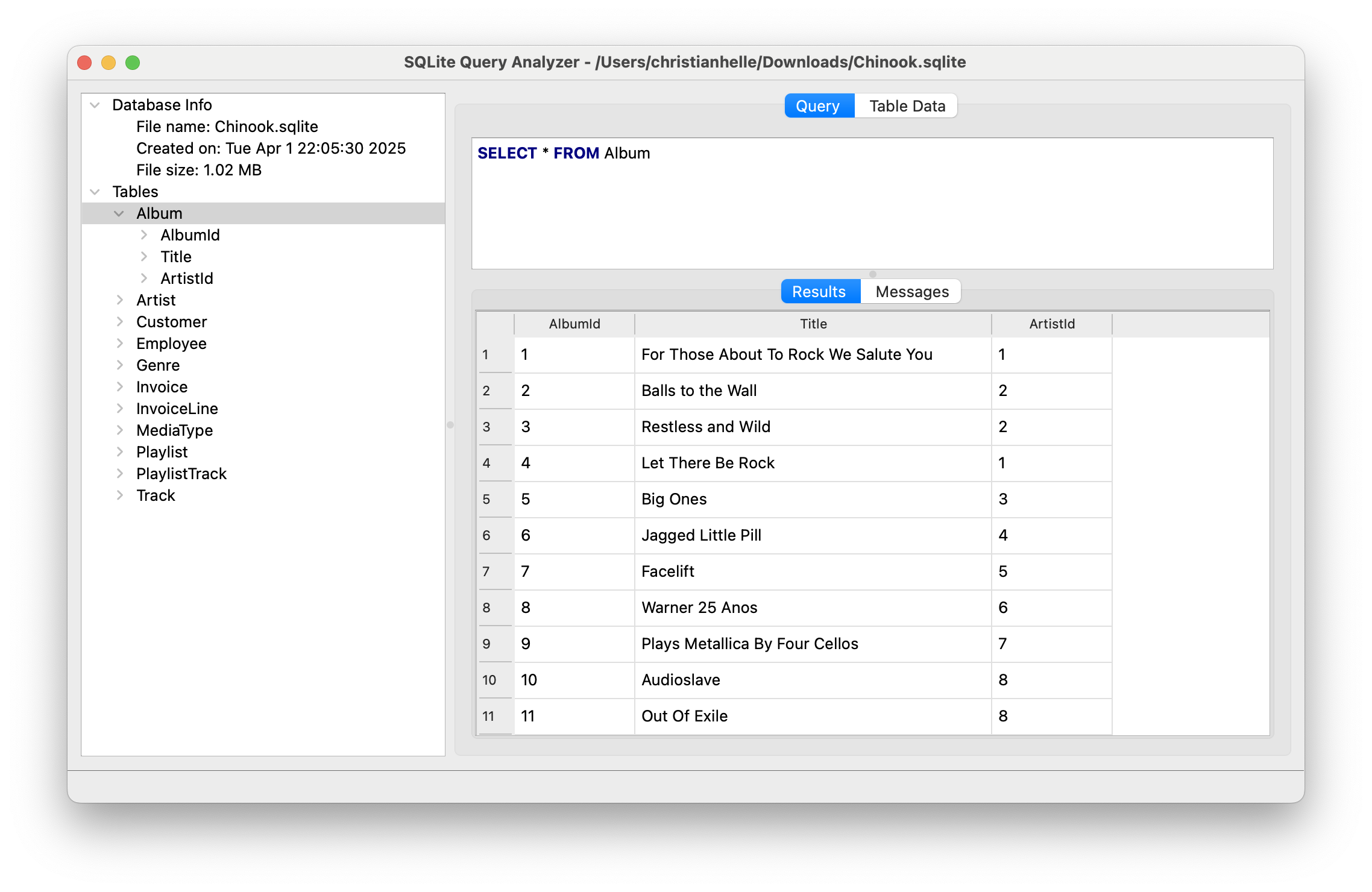 macOS - SQL Query Execution