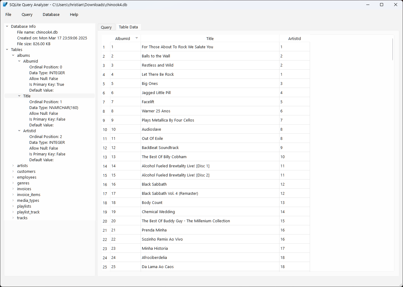 Windows - Table Data Editing