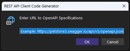 Add New OpenAPI File Dialog