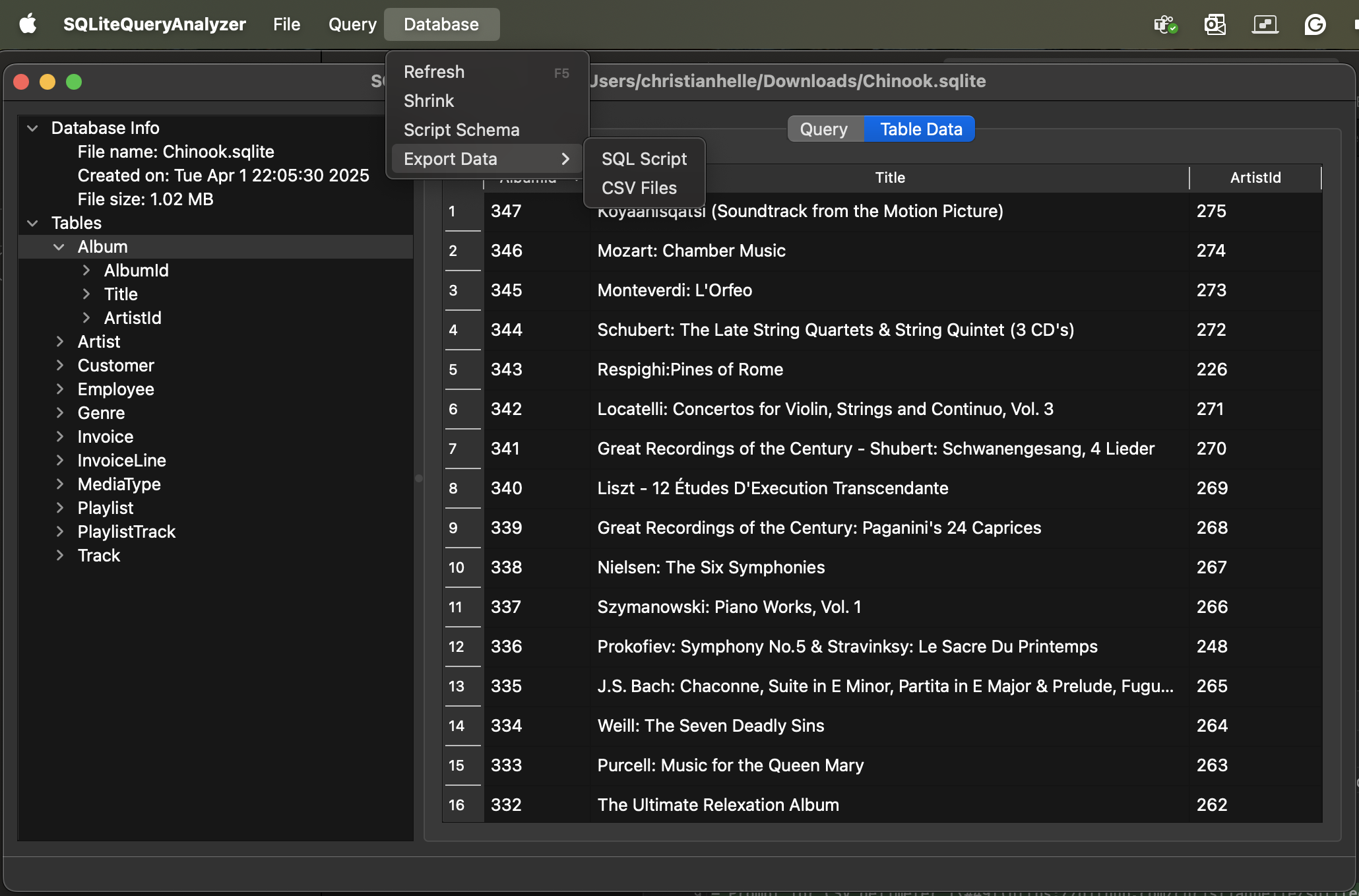 Export Data